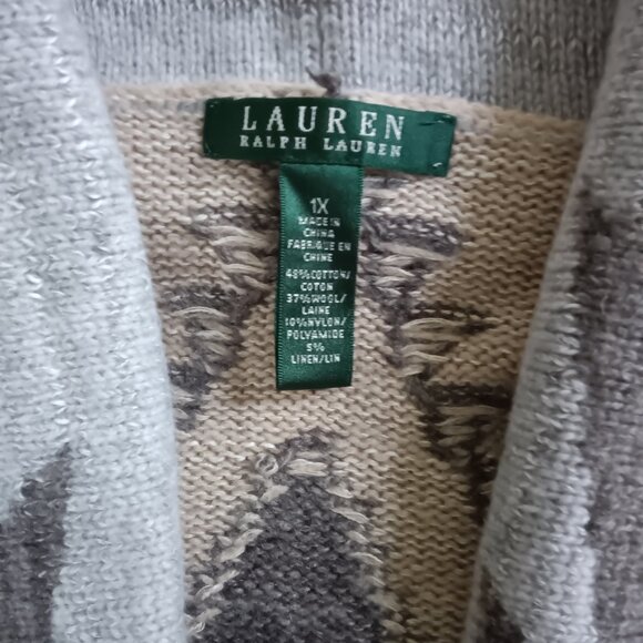 Lauren Ralph Lauren Southwestern Aztec Cardigan 1X - Picture 3 of 6
